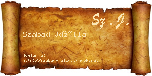 Szabad Júlia névjegykártya