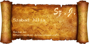 Szabad Júlia névjegykártya
